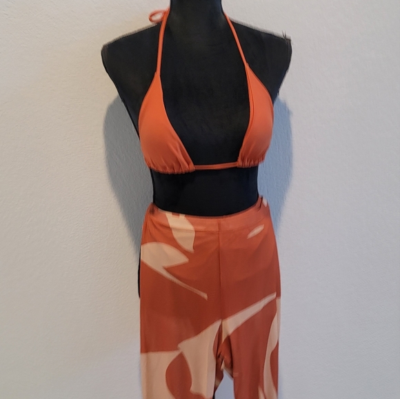 Matte Saweetie Collection 3 Piece Swimsuit Beach Bikini Set (L) - Picture 6 of 10